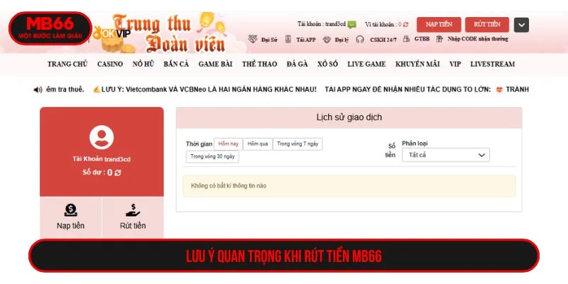 Cần tuân thủ quy định rút tiền của nhà cái